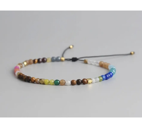 Тибетський турмаліновий Сакральний браслет ручної роботи з 5 стихіями на потік грошей, велике удачу та захист