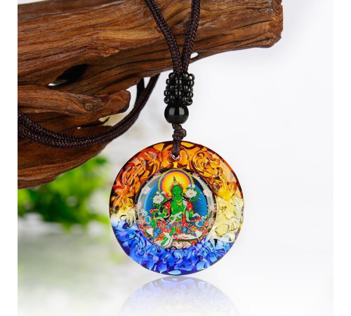 Зелена Тара Тибетська підвіска Сакральний Талісман для здійснення бажань і захист