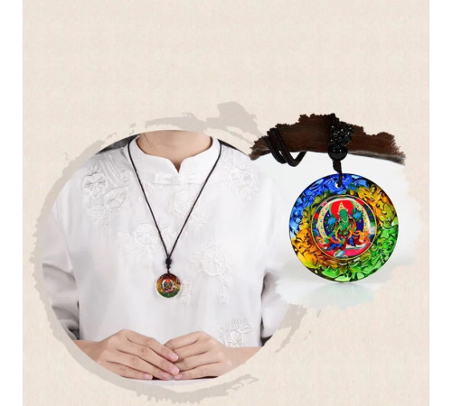 Зелена Тара Тибетська підвіска Сакральний Талісман для здійснення бажань і захист