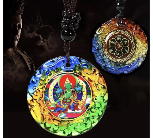 Зелена Тара Тибетська підвіска Сакральний Талісман для здійснення бажань і захист