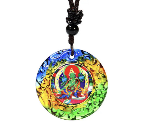 Зелена Тара Тибетська підвіска Сакральний Талісман для здійснення бажань і захист