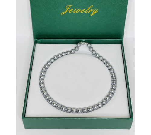 Перлове намисто з морського сірого з блакитним відливом перлів Akoya Малайзія Клас AAA