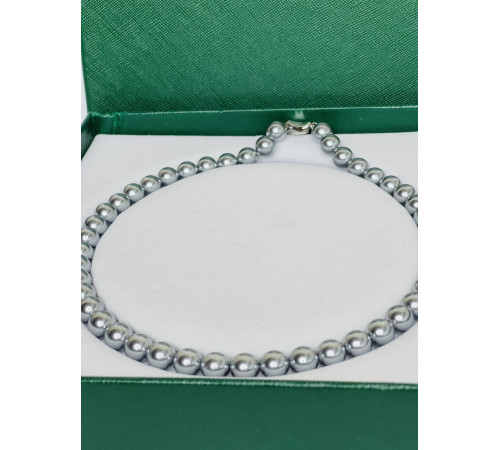 Перлове намисто з морського сірого з блакитним відливом перлів Akoya Малайзія Клас AAA