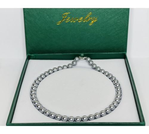 Перлове намисто з морського сірого з блакитним відливом перлів Akoya Малайзія Клас AAA