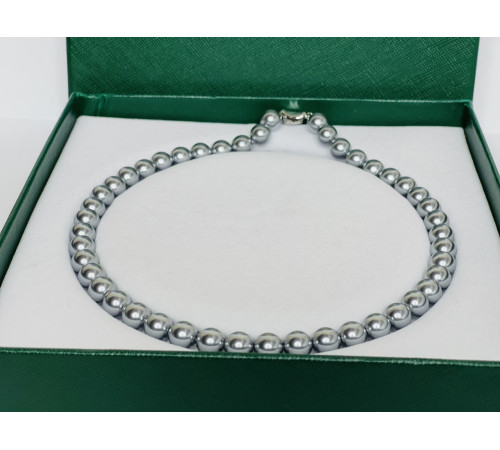 Перлове намисто з морського сірого з блакитним відливом перлів Akoya Малайзія Клас AAA