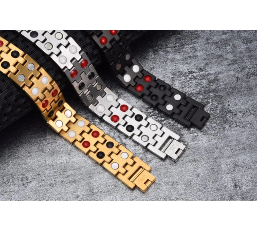 Чоловічий титановий магнітний з турмаліном ік і германієм браслет Тяшини 5в1