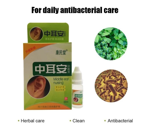 Китайські Вушні краплі антибактеріальні від отиту та запалення вуха, від закладеності
