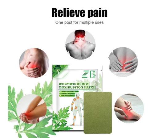 Турмаліновий пластир з екстрактом полину й імбиром знеболювальний знімає біль на всіх ділянках тіла 6 шт.