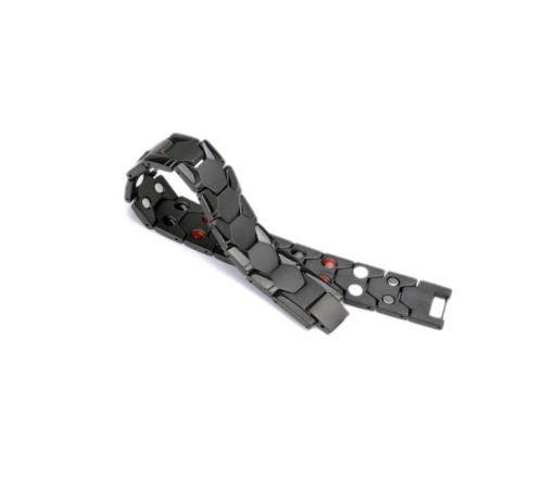 Турмаліновий Титановий браслет 5в1 з магнітами, іонами срібла та біофотонами