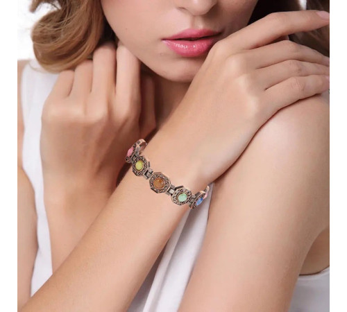 Мідний Браслет Багуа Восьмикутник із турмаліном і магнітами для здоров'я, гармонії та захисту