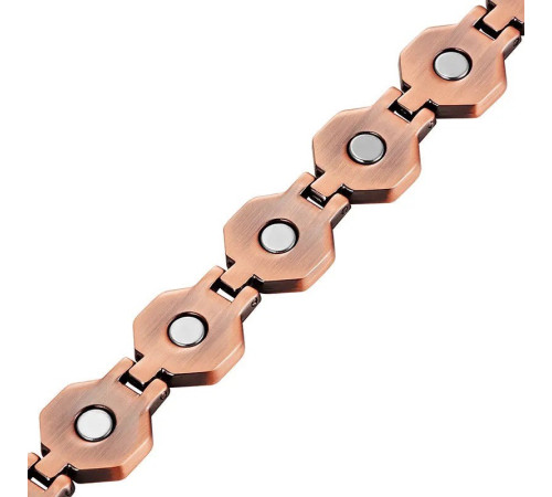 Мідний Браслет Багуа Восьмикутник із турмаліном і магнітами для здоров'я, гармонії та захисту