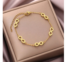 Золотий браслет із символом нескінченності Infiniti для удачі та здоров'я