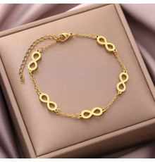 Золотий браслет із символом нескінченності Infiniti для удачі та здоров'я