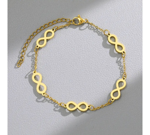 Золотий браслет із символом нескінченності Infiniti для удачі та здоров'я