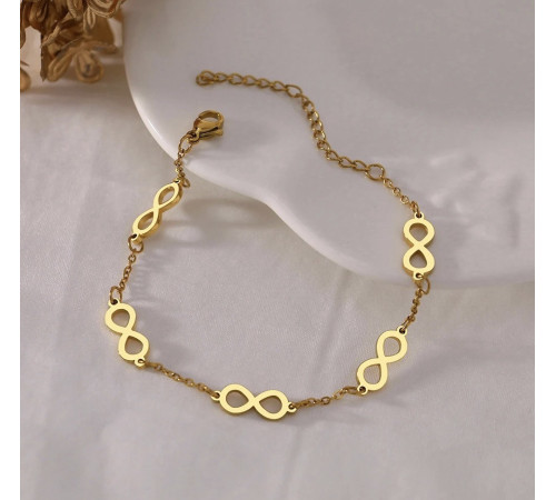 Золотий браслет із символом нескінченності Infiniti для удачі та здоров'я