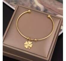 Золотий браслет Чотирилистий Клевер на удачу