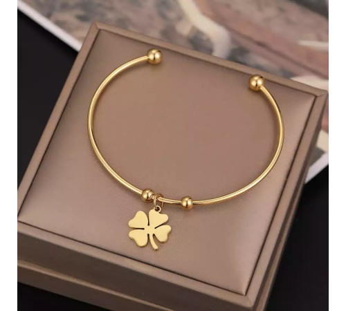 Золотий браслет Чотирилистий Клевер на удачу