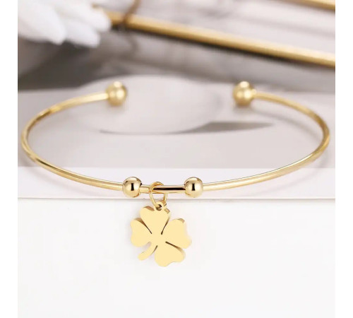 Золотий браслет Чотирилистий Клевер на удачу