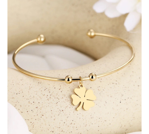 Золотий браслет Чотирилистий Клевер на удачу