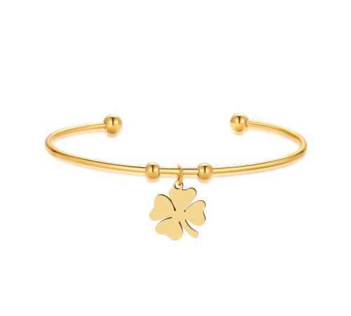 Золотий браслет Чотирилистий Клевер на удачу