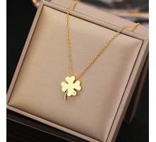 Золота підвіска Чотирилистий Конюшина з фіанітом На Уда