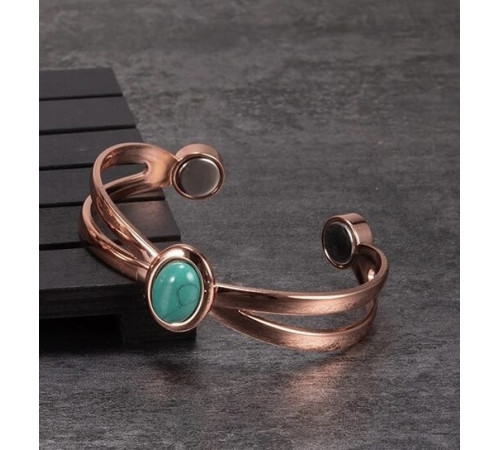 Мідний турмаліновий браслет із нефритом і магнітами для нормалізації тиску та зміцнення імунітету