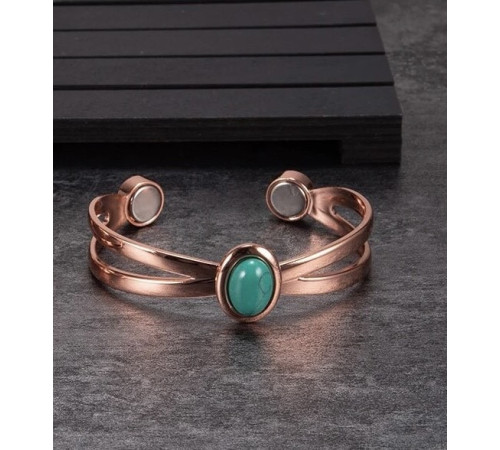 Мідний турмаліновий браслет із нефритом і магнітами для нормалізації тиску та зміцнення імунітету