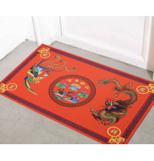 Килимок придверний Дракон і Фенікс фен-шуй червоний великий 78х48 Процвітання дому