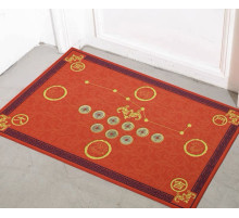 Килимок придверний червоний 9 китайських монет фен-шуй червоний великий 80х50 Процвітання дому