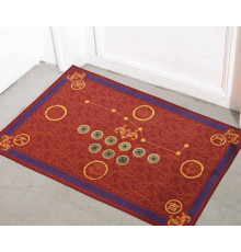 Придверний килимок для активації грошової енергії червоний 9 китайських монет (число майбутнього процвітання)