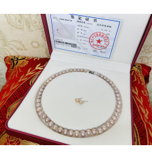 Перлове намисто з Малазійського морського рожевих перлів Akoya Клас AAA із сережками приносять багатство