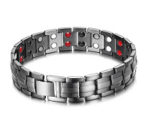 Турмаліновий браслет Сірий Біомагінтний з Титаном, Германієм і Біофотонами Energy 5в1*