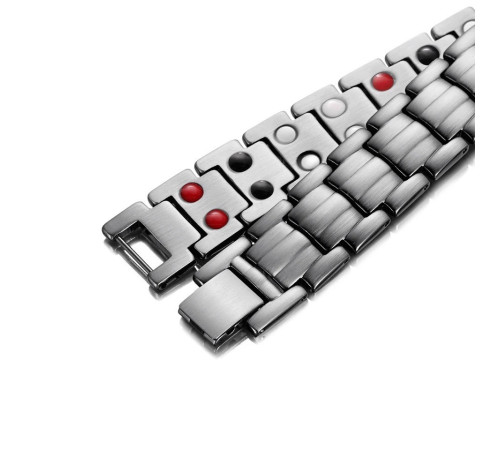 Турмаліновий браслет Сірий Біомагінтний з Титаном, Германієм і Біофотонами Energy 5в1*