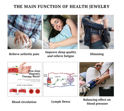 Турмаліновий браслет Сірий Біомагінтний з Титаном, Германієм і Біофотонами Energy 5в1*