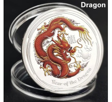 Срібна монета Дракон для несподіваного багатства для достатку удачі