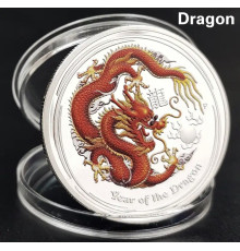 Срібна монета Дракон для несподіваного багатства для достатку удачі