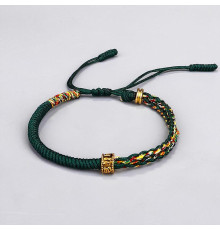 Тибетський Сакральний браслет зелений ручної роботи з Мантрою здійсненні Желаний і Здоров'я Непал