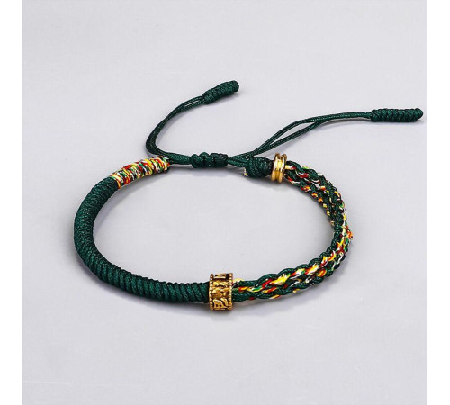 Тибетський Сакральний браслет зелений ручної роботи з Мантрою здійсненні Желаний і Здоров'я Непал