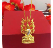 Золота підвіска Будда Медицини для захисту від перешкод для здоров'я й багатства з драконами