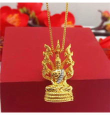 Золота підвіска Будда Медицини для захисту від перешкод для здоров'я й багатства з драконами