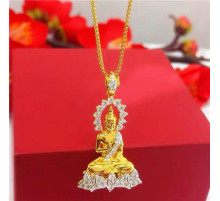 Золота підвіска Будда Медицини з фіанітами дарує здоров'я, зцілення на фізичному, фінансовому рівні