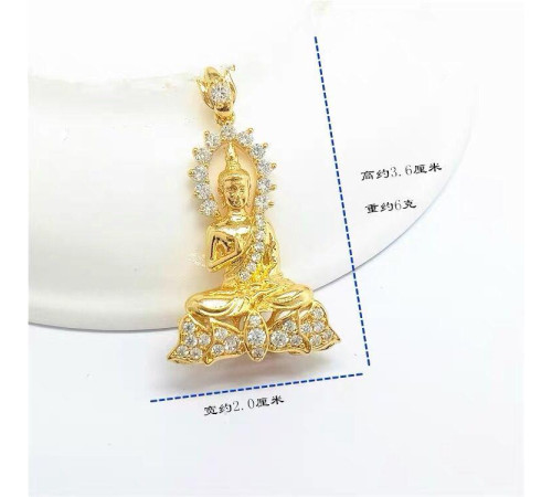 Золота підвіска Будда Медицини з фіанітами дарує здоров'я, зцілення на фізичному, фінансовому рівні
