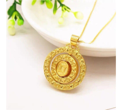 Золота підвіска Троїцького Круга з конюшиною для великої удачі, щастя, здоров'я й багатства