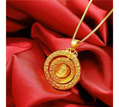Золота підвіска Троїцького Круга з конюшиною для великої удачі, щастя, здоров'я й багатства