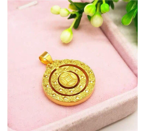 Золота підвіска Троїцького Круга з конюшиною для великої удачі, щастя, здоров'я й багатства