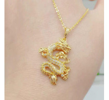 Золота підвіска Дракон із фіанітами приносить удачу, щастя й несподіване багатство