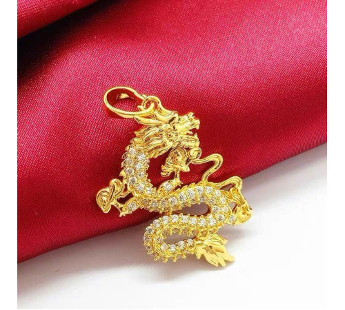 Золота підвіска Дракон із фіанітами приносить удачу, щастя й несподіване багатство