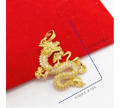 Золота підвіска Дракон із фіанітами приносить удачу, щастя й несподіване багатство