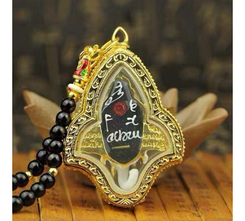 Золота ексклюзивна підвіска Ганеша для бізнесу, торгівлі, достатку, добробуту та мудрості з оніксом