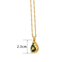 Золота підвіска Фенікс із зеленим нефритом для достатку удачі виконання бажань